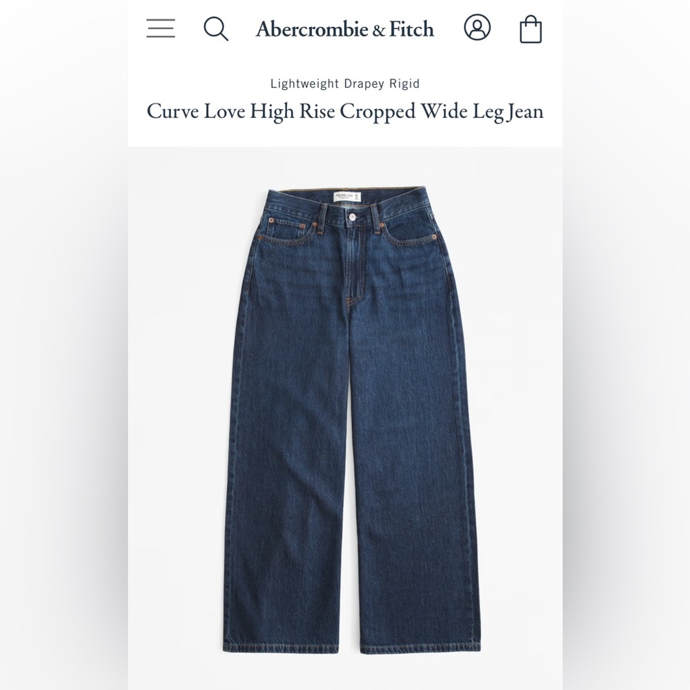 Curve Love High Rise Cropped Wide Leg Jean in Dark Marble